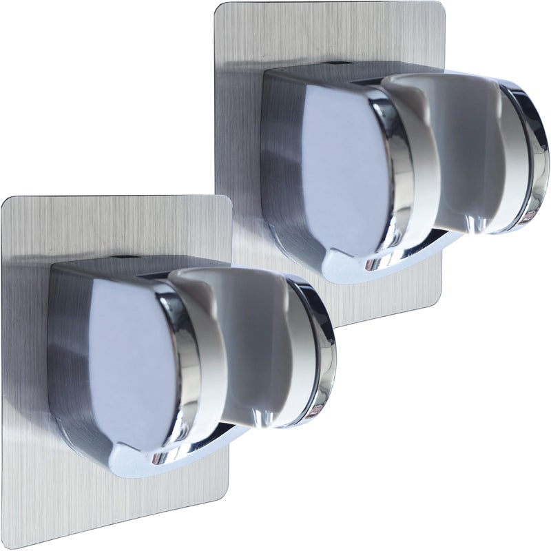 Lofekea 2 Pack Strong Adhesive and Waterproof Shower Head Holder, Adjustable Handheld Shower Holder Wall Mount Shower Bracket - Image 1